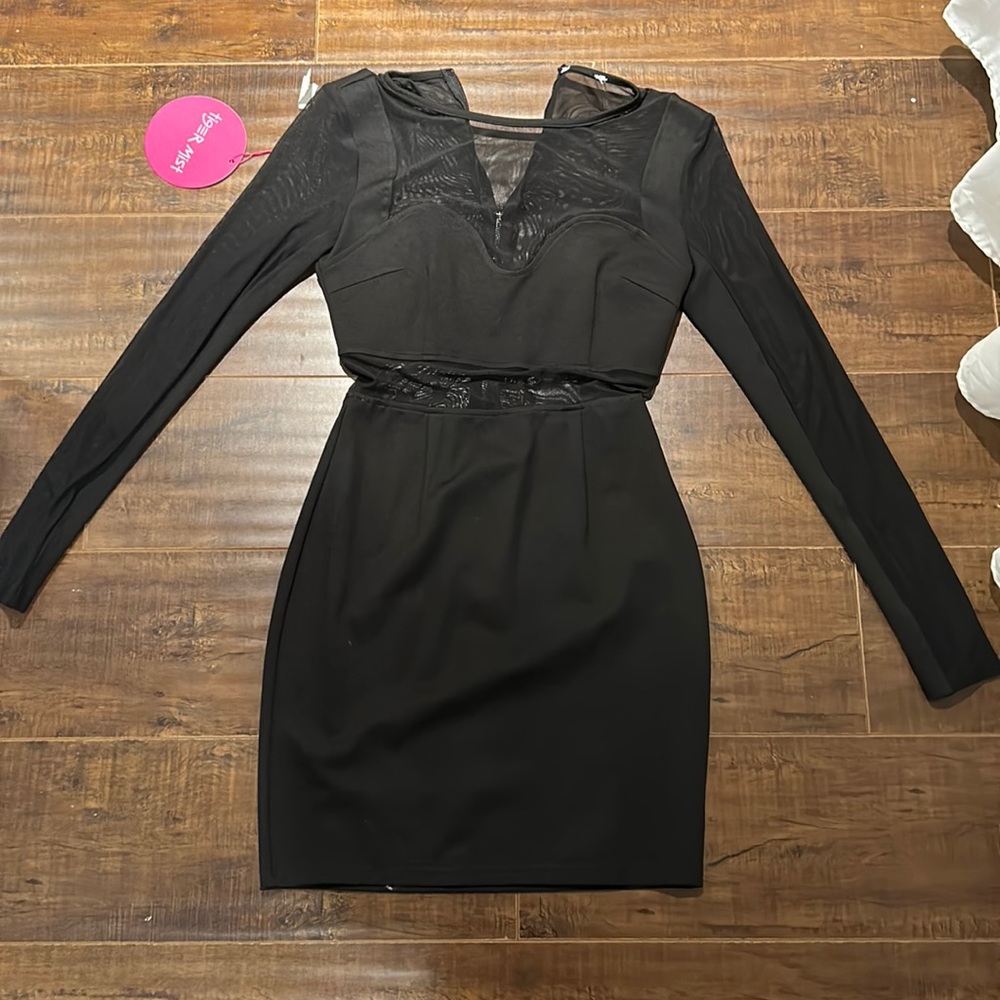 New with tags nasty gal (tiger mist) black mesh dress